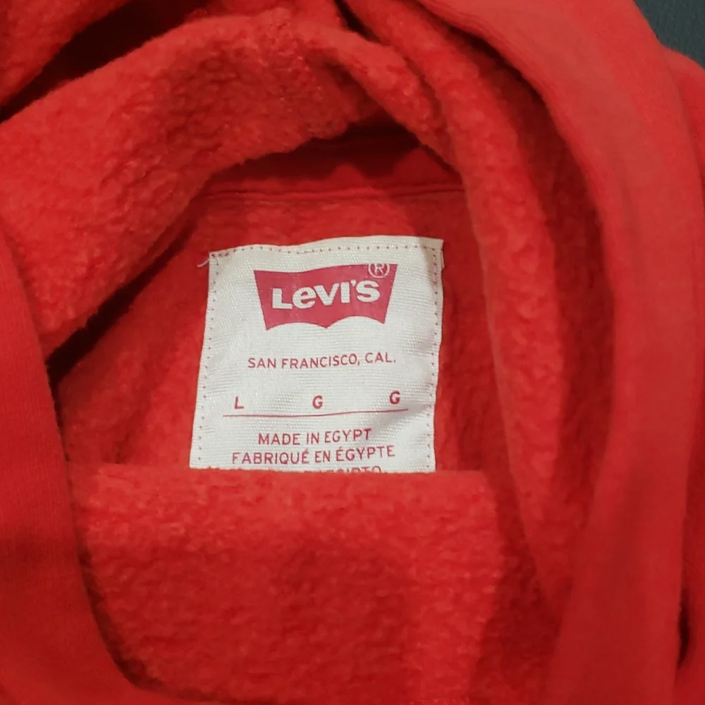 Levi's sweatshirt boys bright red orange shade Large